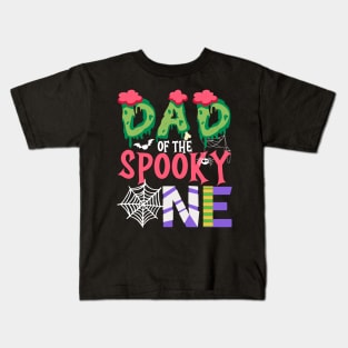 Dad Of The Spooky One Halloween First 1st Birthday Party Kids T-Shirt